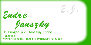 endre janszky business card